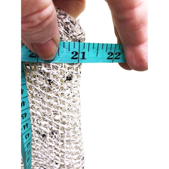 Nina Leonard Oatmeal Button Knit Mesh Cardigan 3/4 Sleeve Sweater Size L - Picture 5 of 6